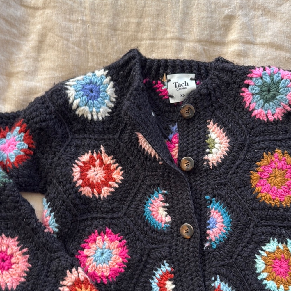 Tach Crochet Multicolor Women's Sweater - Picture 2 of 6